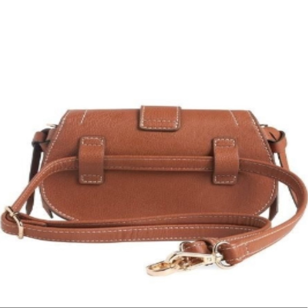 Rachel Zoe Edessi Vegan Leather Belt Bag + Crossbody | Camel Colored Travel Bag - Picture 4 of 7